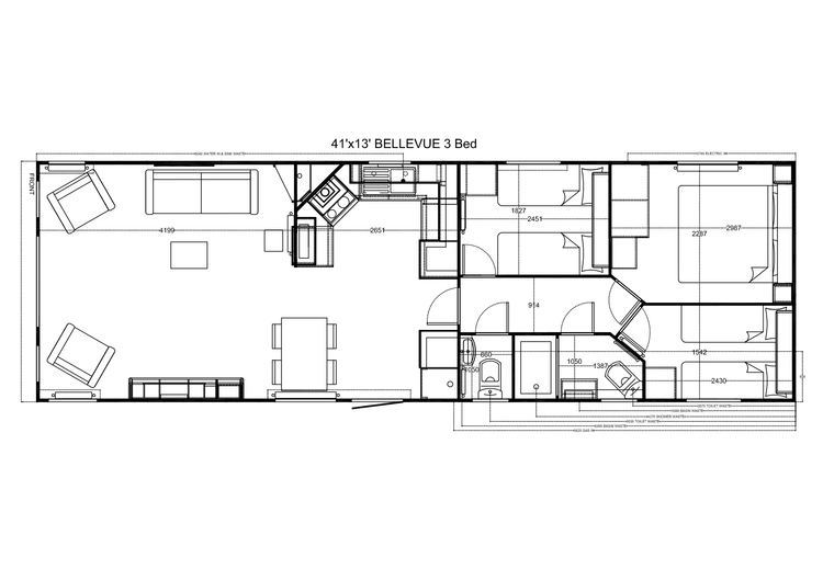 Bellevue 1200 x 400, 3 slaapkamers